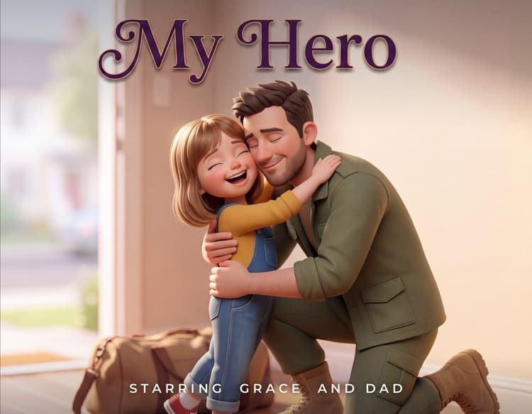 My Hero, a personalized hardcover storybook from Dreamtale Cartoons