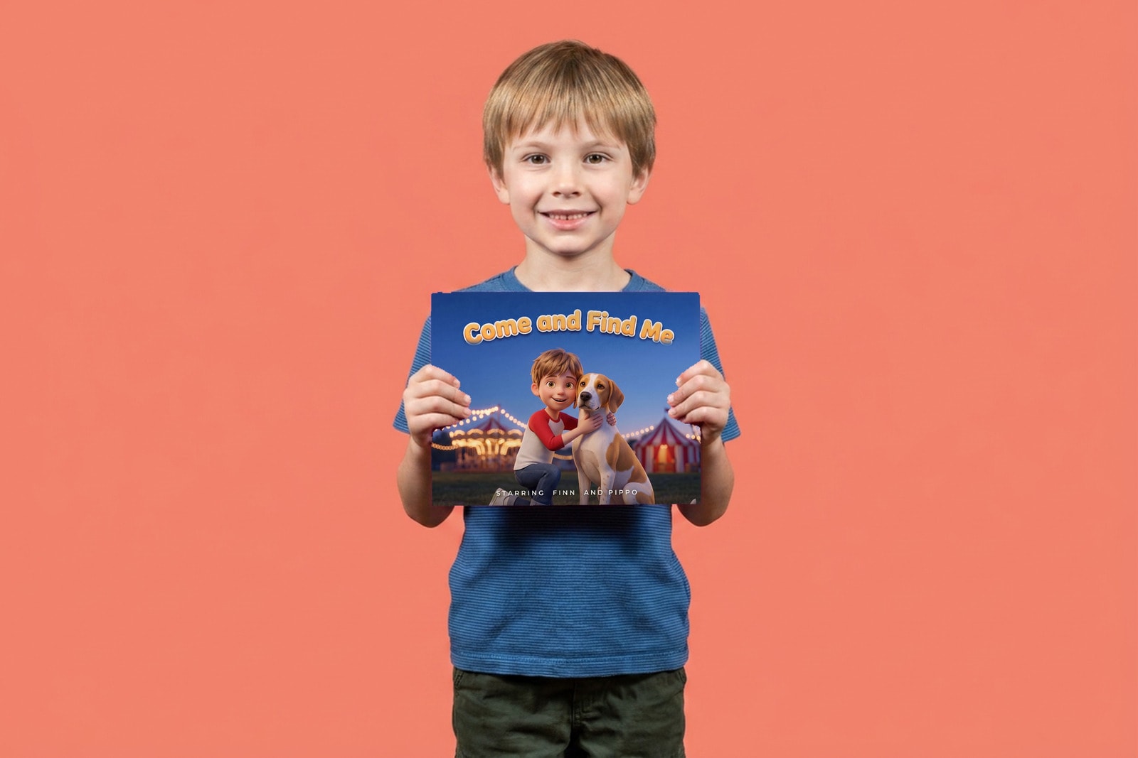 Come and Find Me, a child holding their printed copy of the book