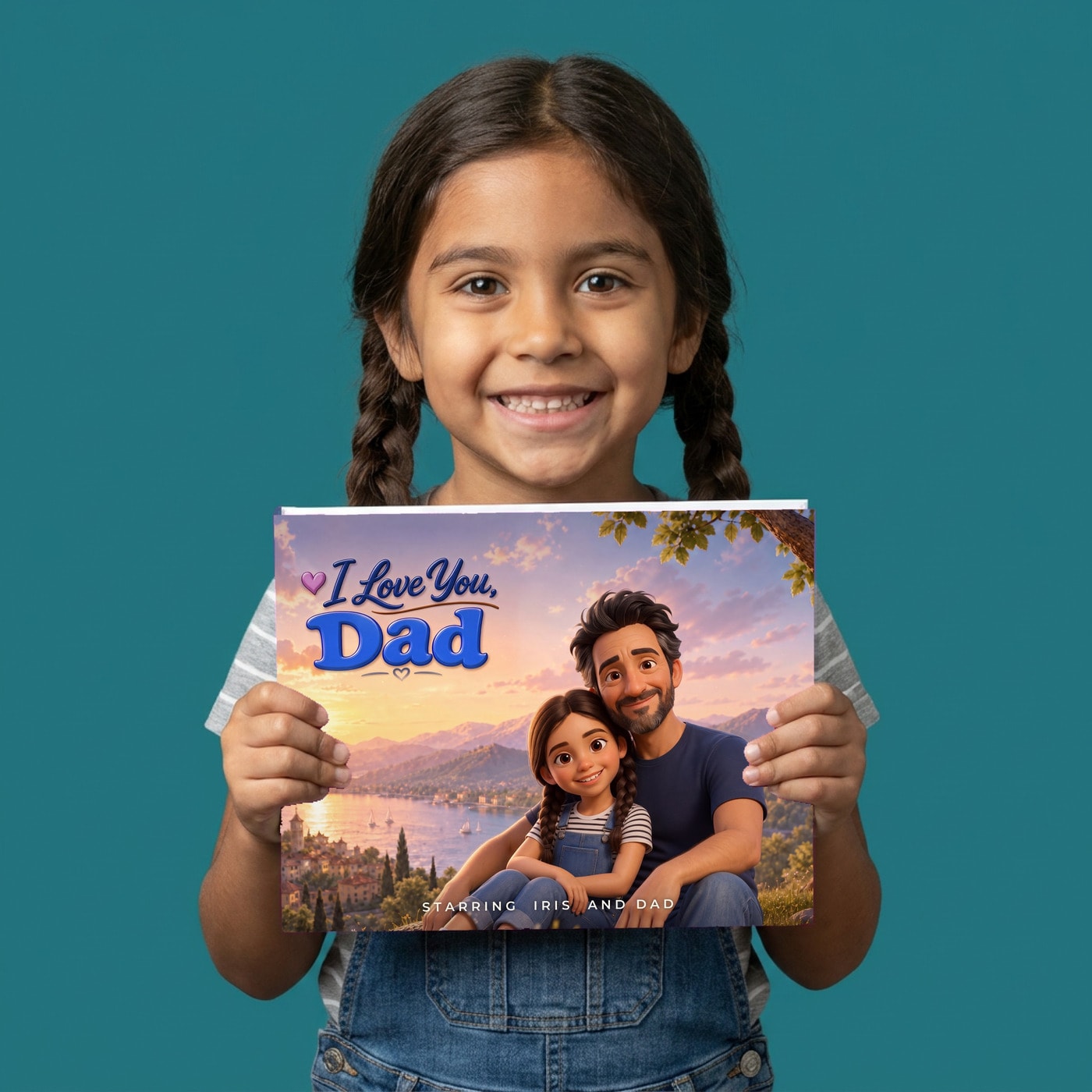I Love You, Dad, a child holding their printed copy of the book