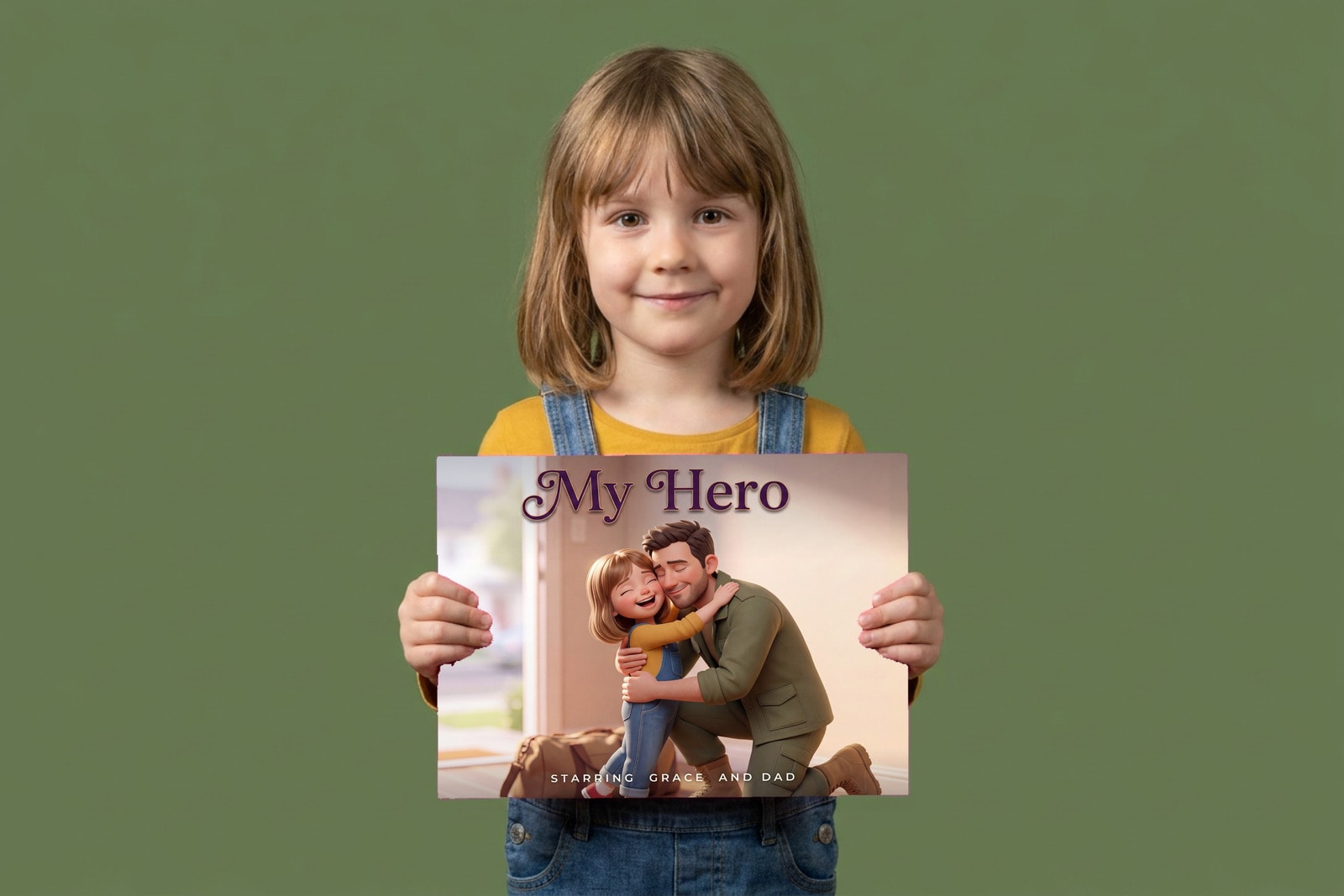 My Hero, a child holding their printed copy of the book