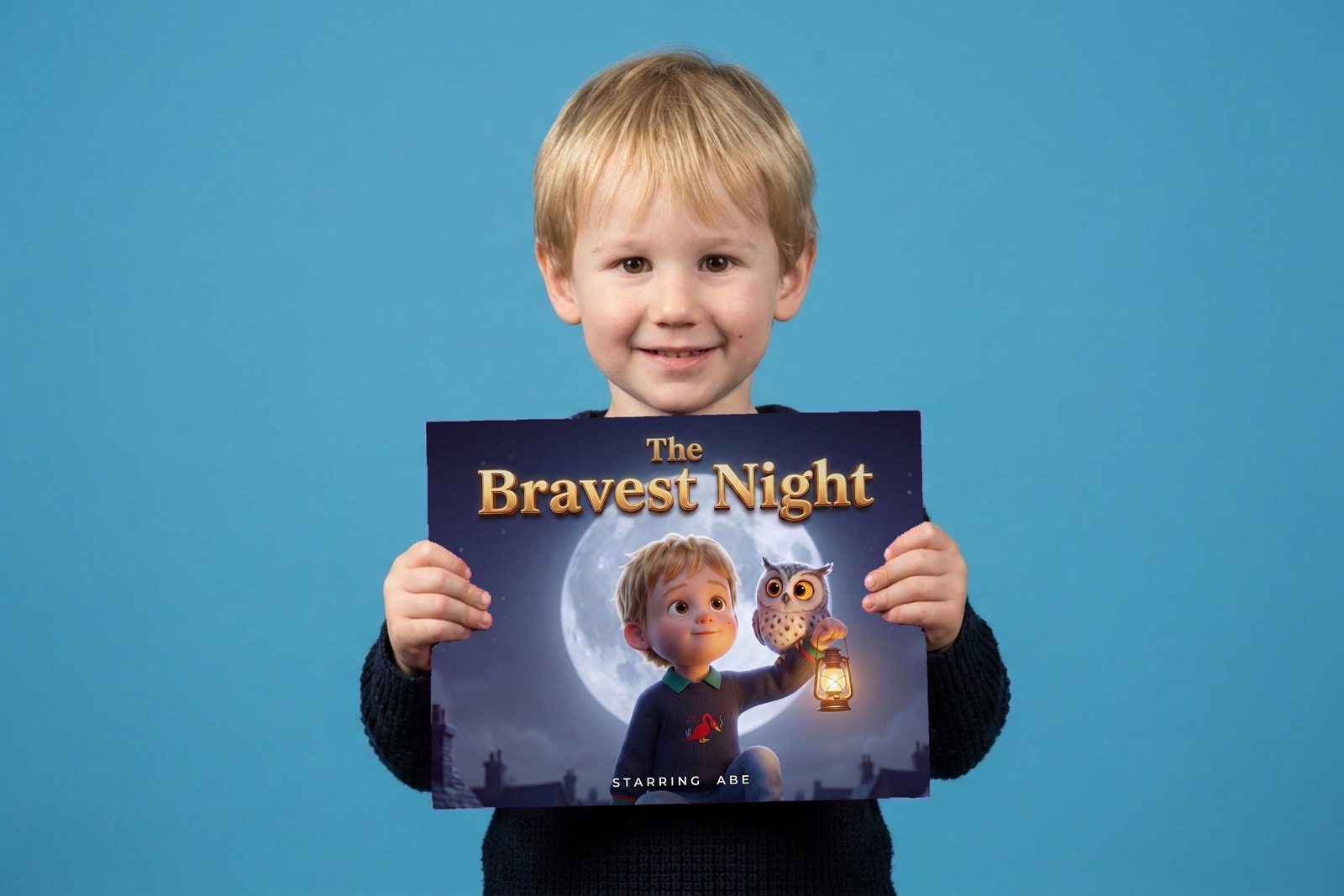 The Bravest Night, a child holding their printed copy of the book