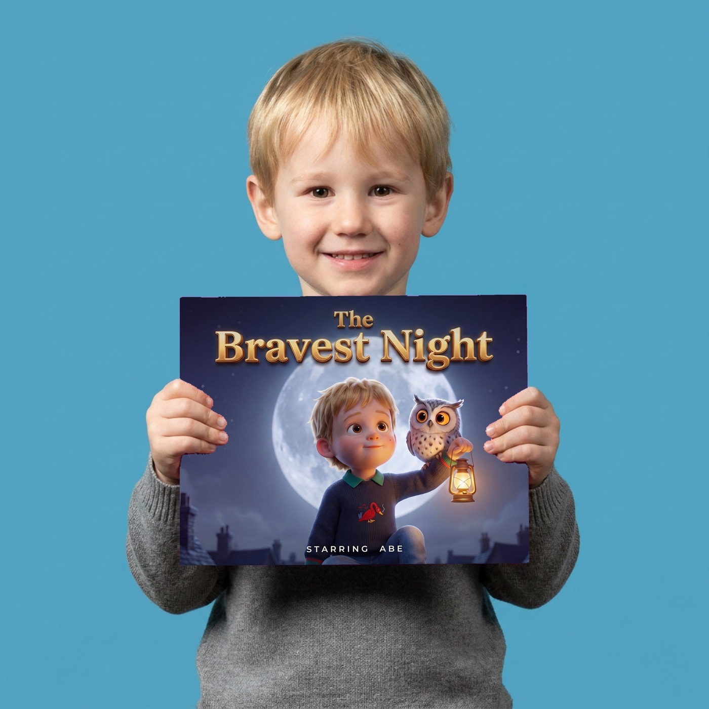 The Bravest Night, a child holding their printed copy of the book