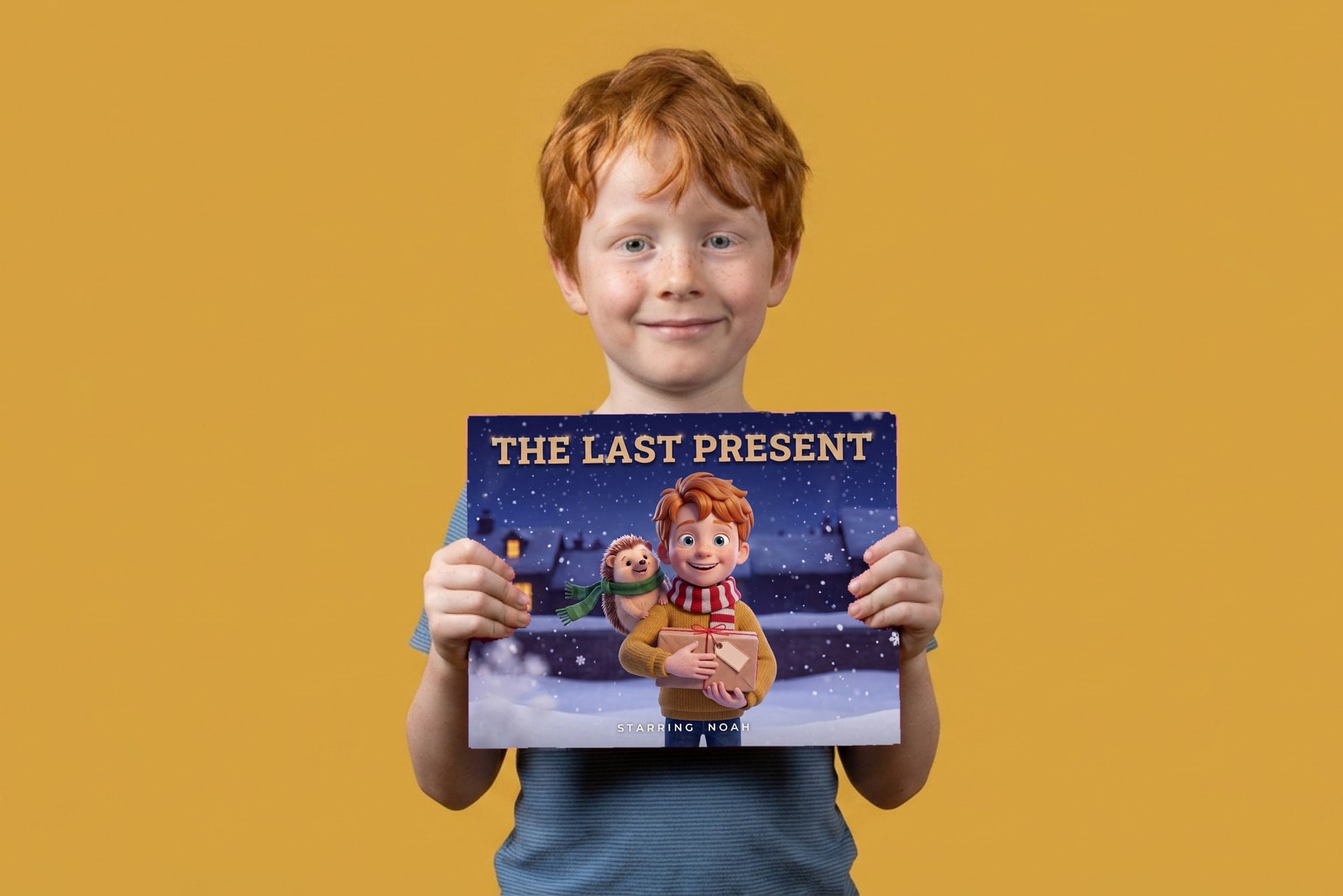 The Last Present, a child holding their printed copy of the book