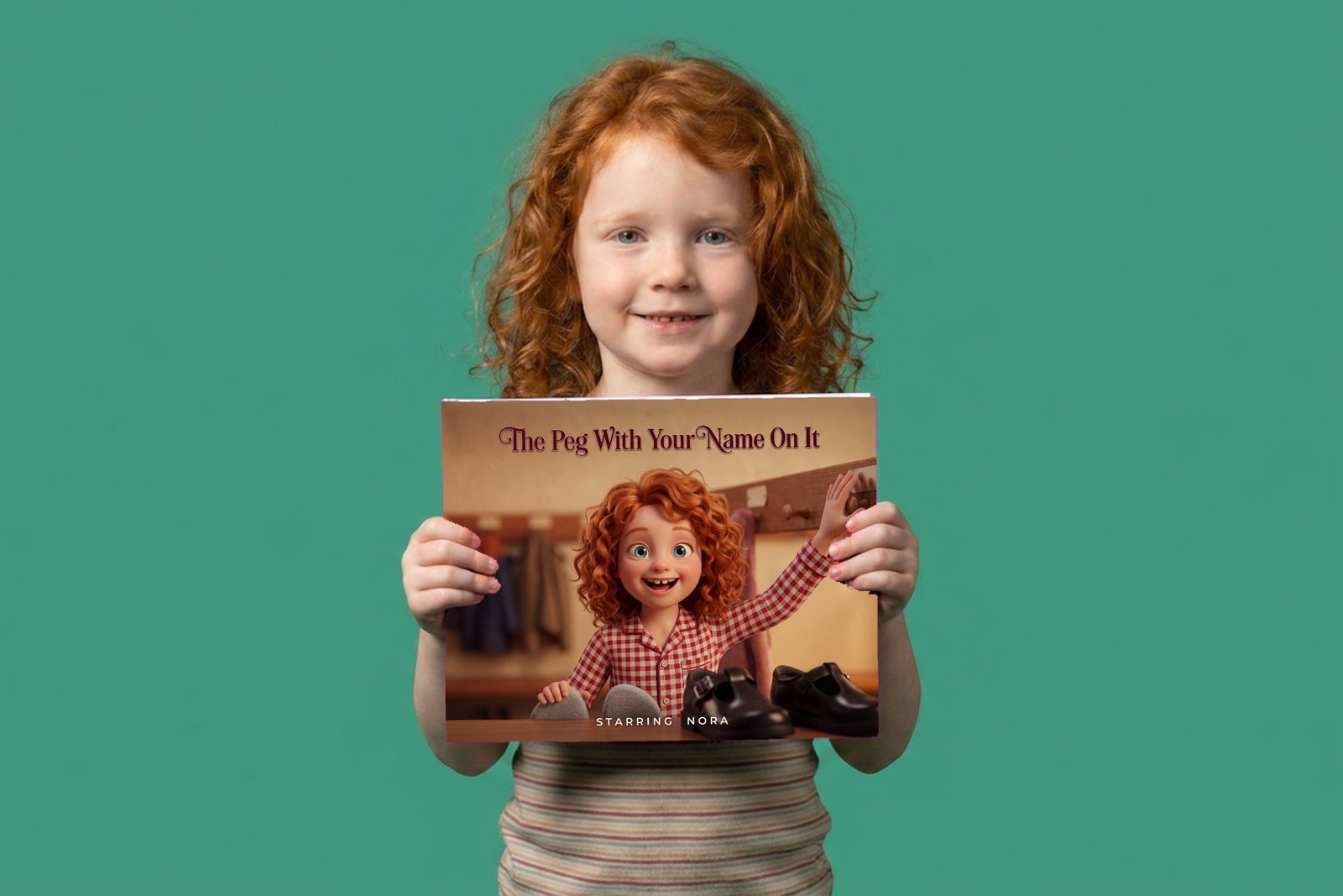 The Peg With Your Name On It, a child holding their printed copy of the book