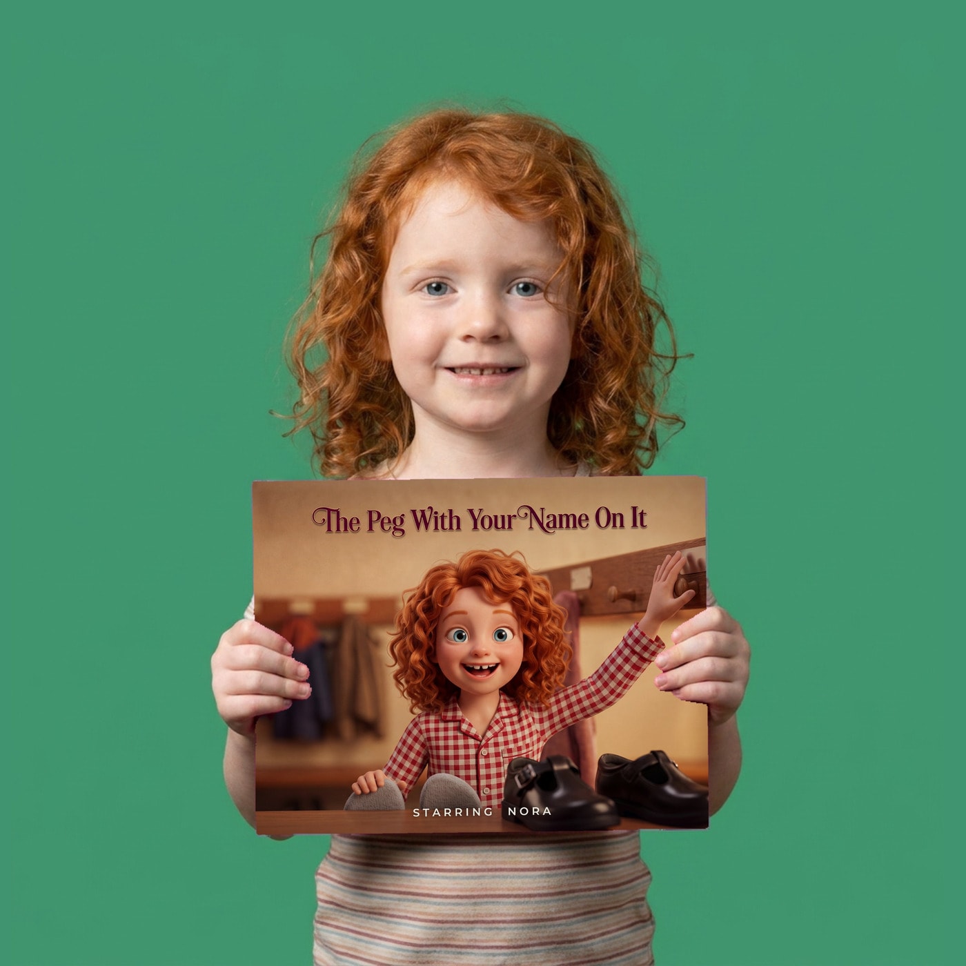 The Peg With Your Name On It, a child holding their printed copy of the book