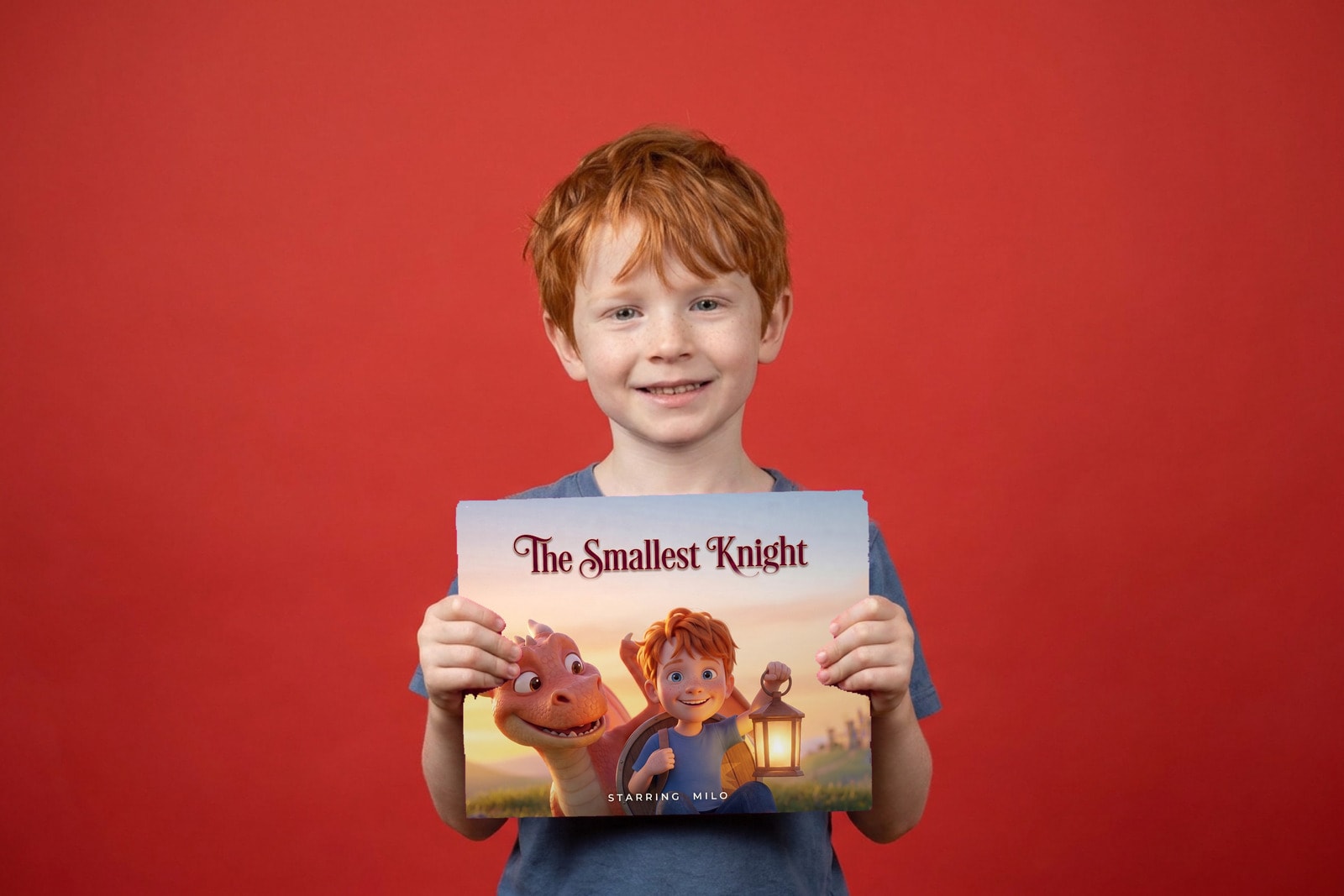 The Smallest Knight, a child holding their printed copy of the book