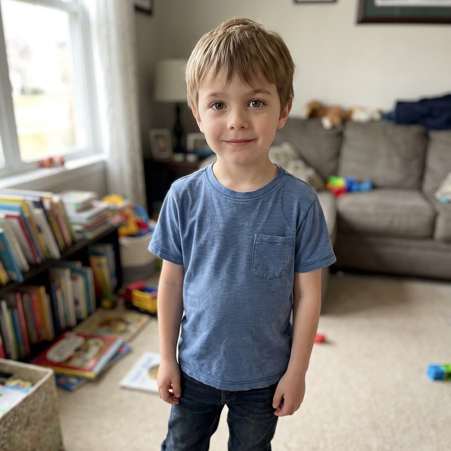 A photograph of the child